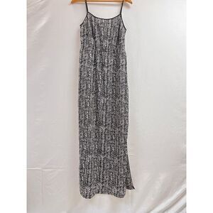 Loft Womens Lined Sleeveless Spaghetti Midi Dress Size S Black Aztec Pattern 100